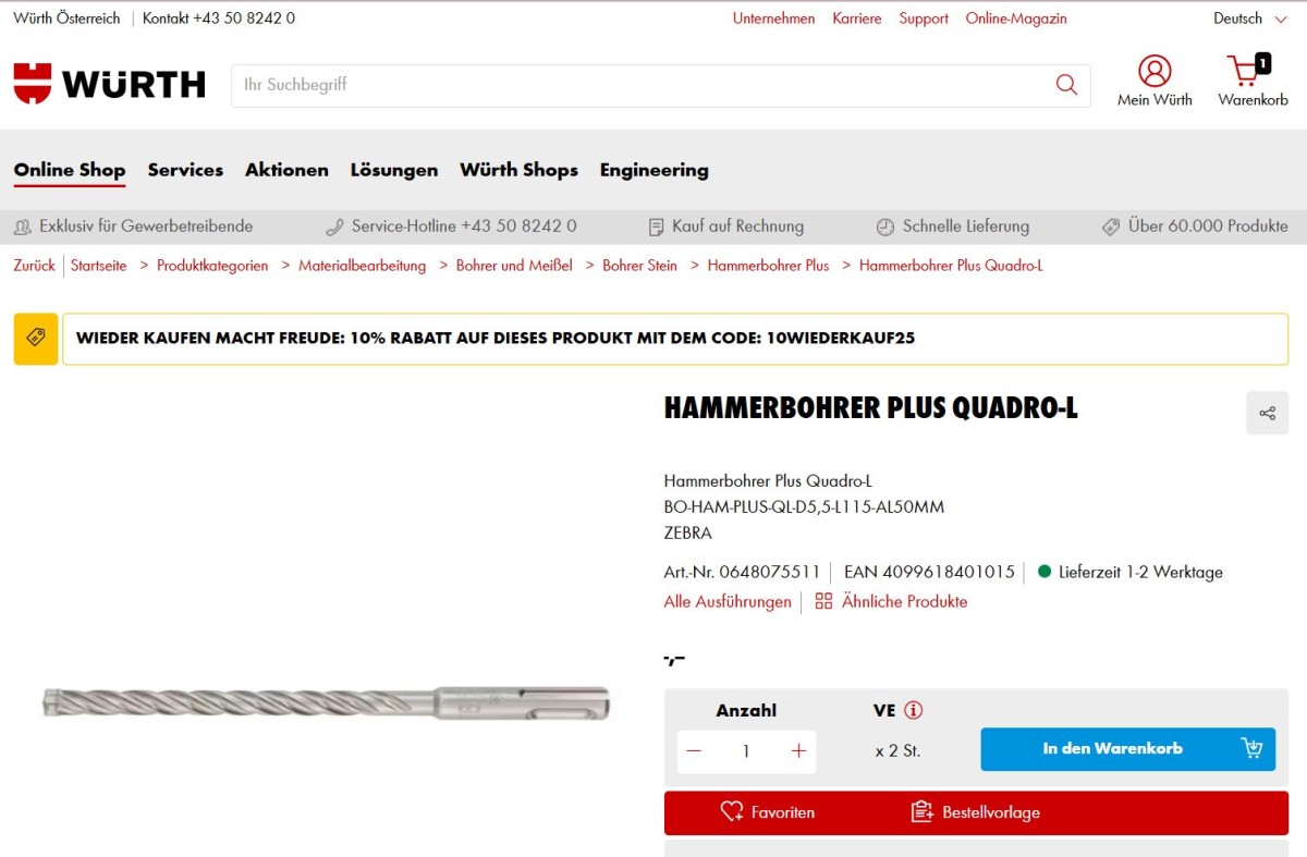 Anzeige am Produkt