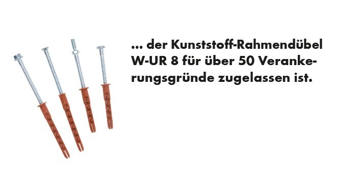 Der Alleskönner Kunststoff-Rahmendübel W-UR 8