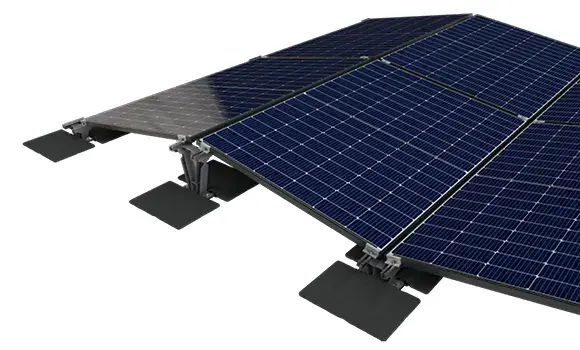 Aerodynamisches PV-Befestigungssystem für Flachdach